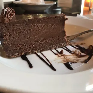 a slice of chocolate cake