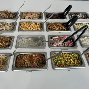 a variety of frozen yogurts