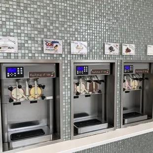 a row of machines in a store