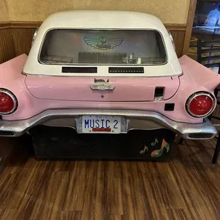 I especially loved the license plate on the pink Thunderbird, because we were a group of singers.