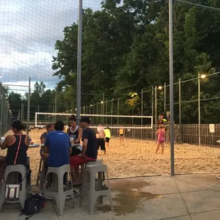 Lots of volleyball courts!