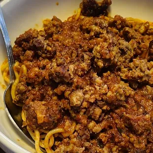 Spaghetti w/ Marinara &amp; Ground Sausage