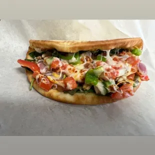 Veggi pesto pizza wrap