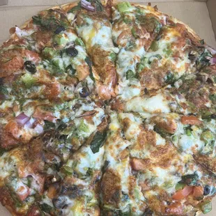 Vegetarian with extra chicken added.