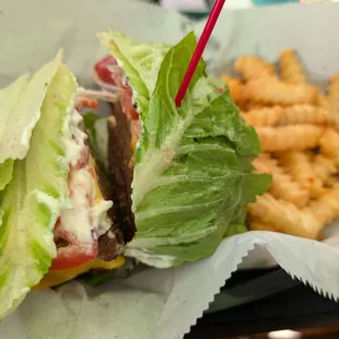 Bunless Burger &amp; Fries