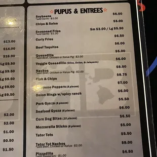 Partial menu