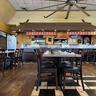 the dining area of a restaurant