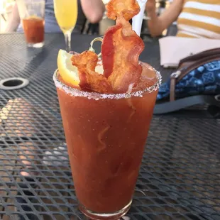 Bloody Mary with bacon strips