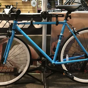 Brand new draft single speeds just $200.00 MSRP $249.00. We have a variety of colors and sizes. A great little campus commuter!