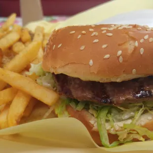 Burger and fries combo