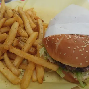 Burger and fries combo