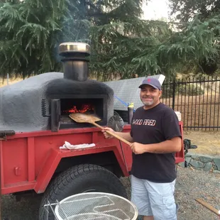 The BEST pizza ever! And they set up, make cook and serve them fresh out of the wood fire oven at your party. Fantastic!