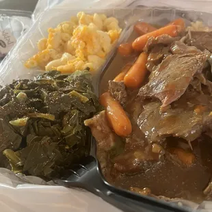 Pot Roast, Collard Greens and Macaroni