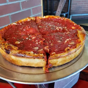 Deep dish pizza