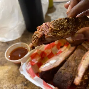 Undercooked ribs.