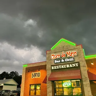 the front of the restaurant