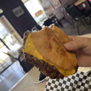 The magnitude of this burger was not captured in this photo, it is as wide as your face!!!