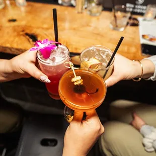 Cocktails with friends in downtown Cleveland!