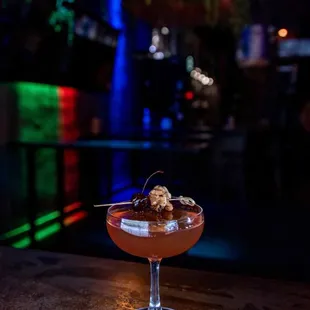 Cherry After Dark Crafted Cocktail featured on our fall menu this season!