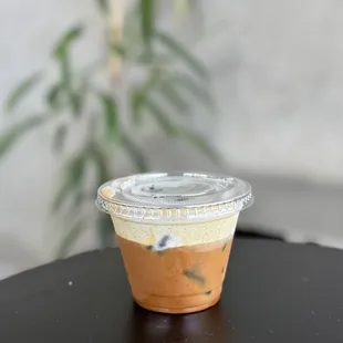 Black sesame coffee ( condensed milk, espresso and black sesame foam)
