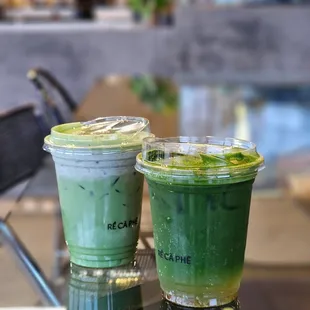 Black Sesame Matcha and Yuzu Matcha Tonic