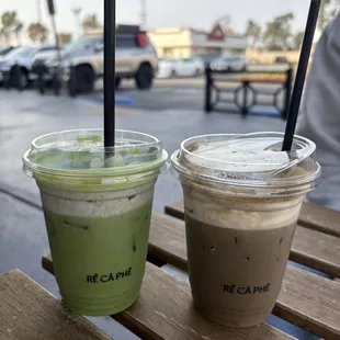 Black sesame matcha &amp; hojicha cream top