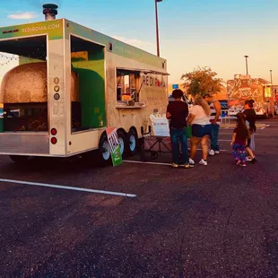 wood fire oven on truck