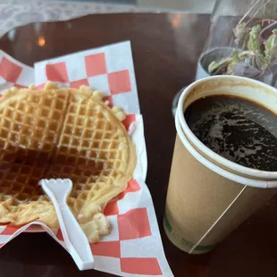 waffle and Americano
