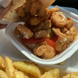Shrimp on bun, dressed!