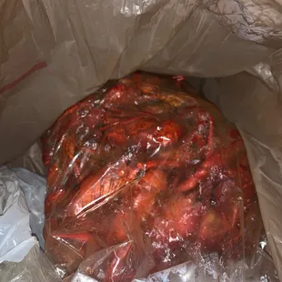 Crawfish corn potatoes sausages and pig feet snow crabs it's about to go down.