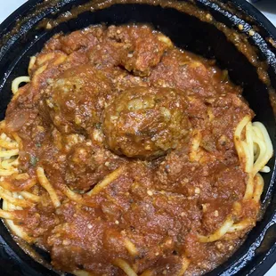 Johnny spaghetti with meatballs