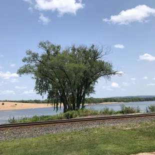 Great view whether you sit indoors or outside.  Mississippi River, birds, wildlife, and vintage railroad tracks.