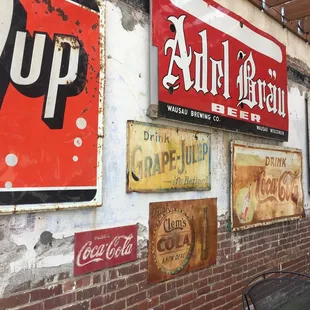 Beers and soda signs from the past.