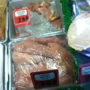 a variety of meats for sale