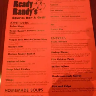 Current abbreviated paper menu - due to staffing shortages.