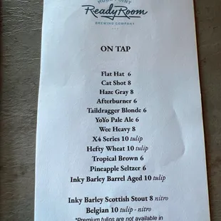 Beer list Mar23