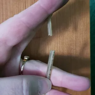 Light wire to an very expensive entertainment center totally cut through