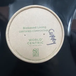 Cashew Curry - 8 oz. cup - compostable container