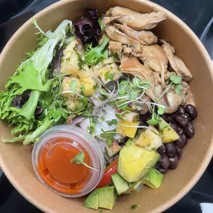 Hawaiian Chicken Bowl with the sauce on the side