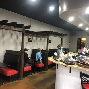 Coffeehouse interior, countertop and booths