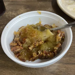 a bowl of food on a table