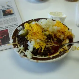 Chilli w/cheese &amp; onions
