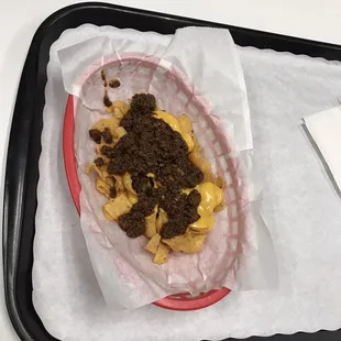 Fritos pie. If you want Fritos just get a chili bowl with Fritos on the side. It's better than this!