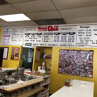 Menu at Real Chili downtown Milwaukee