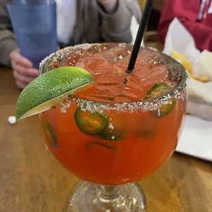Strawberry Jalepeño margarita