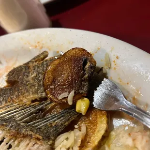 Rotten fried potatoes.