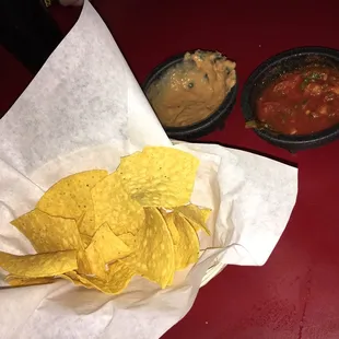 Smashin.. chips salsa and beans