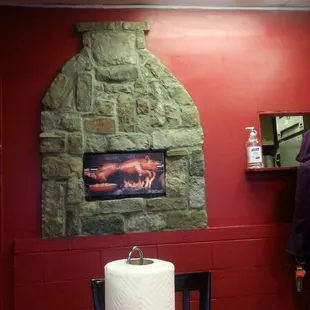 Make shift fireplace! The owners are very friendly!