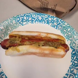 Real Dog Beef with Mustard Ketchup and Relish