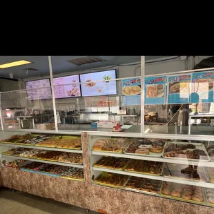 a display of a variety of donuts